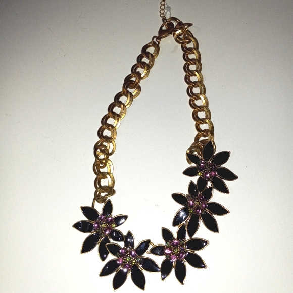 Coldwater creek black and goldtone necklace - Picture 1 of 8
